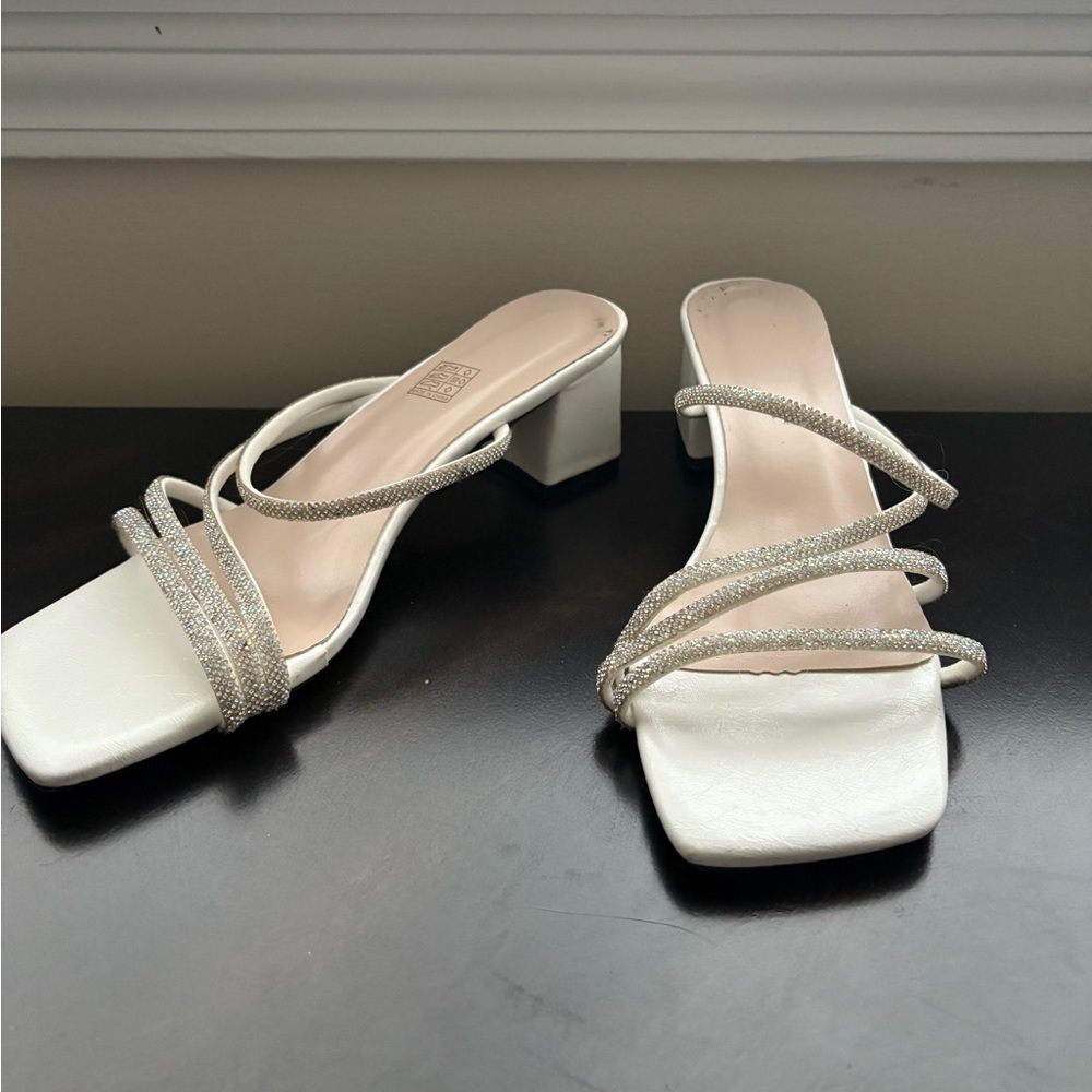 Sparkly White Kitten Heels
